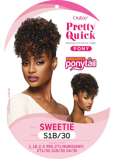 OUTRE PRETTY QUICK DRAWSTRING PINEAPPLE PONYTAIL SWEETIE- LABEL